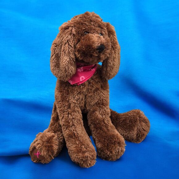 Macy's Gund Soft Cuddly Stuffed Brown Dog Breast Cancer Awareness Paw Pink Scarf - Picture 16 of 16